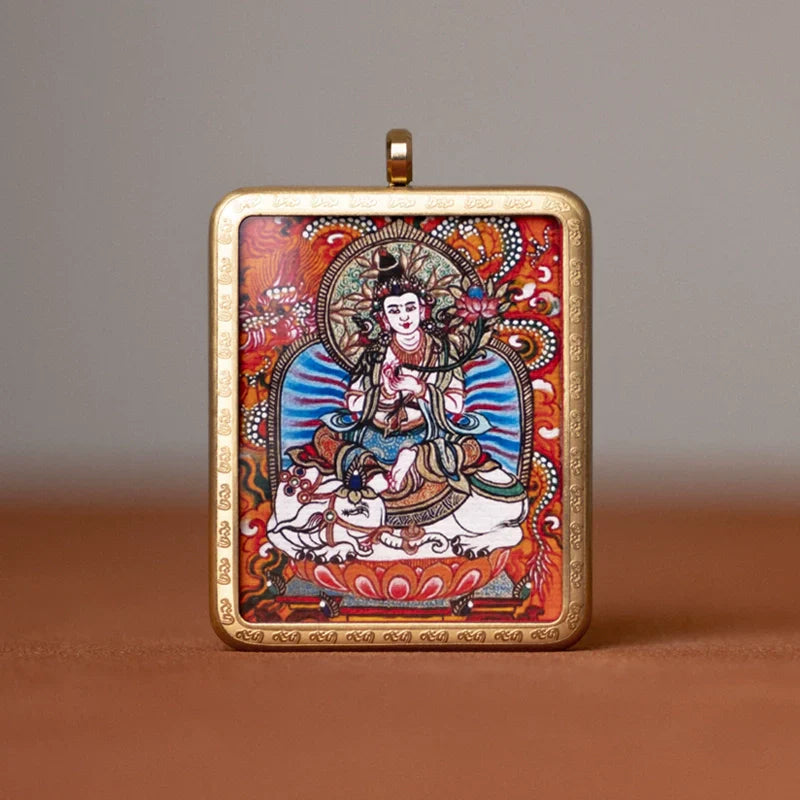 Tibetan Thangka  Amulet Talisman Pendant Necklace (35mm*45mm)