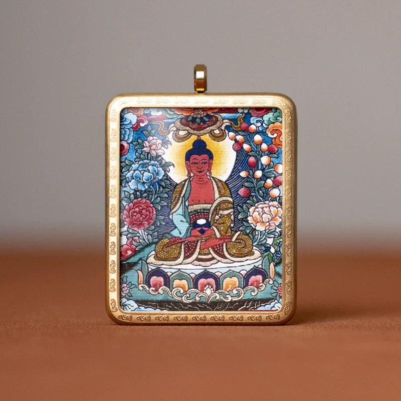 Tibetan Thangka  Amulet Talisman Pendant Necklace (35mm*45mm)