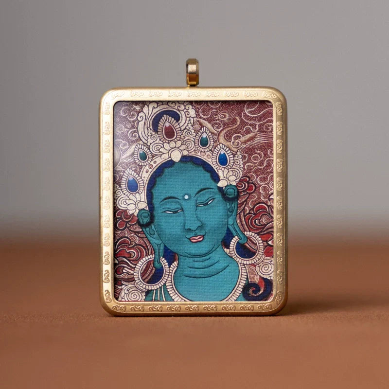 Tibetan Thangka  Amulet Talisman Pendant Necklace (35mm*45mm)