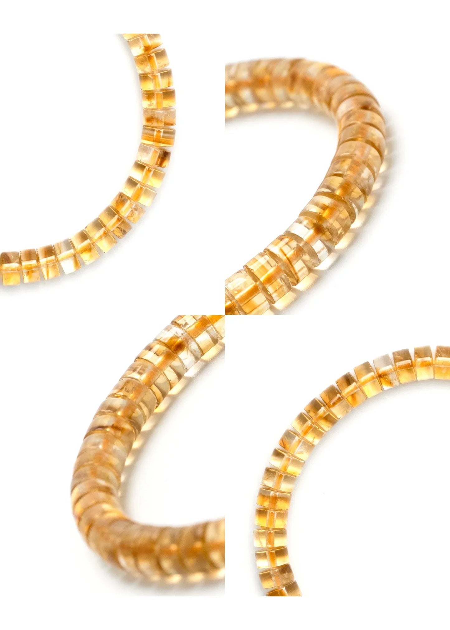 Natural Yellow Himalayan Quartz Straight-Cut Thin Slice Bracelet
