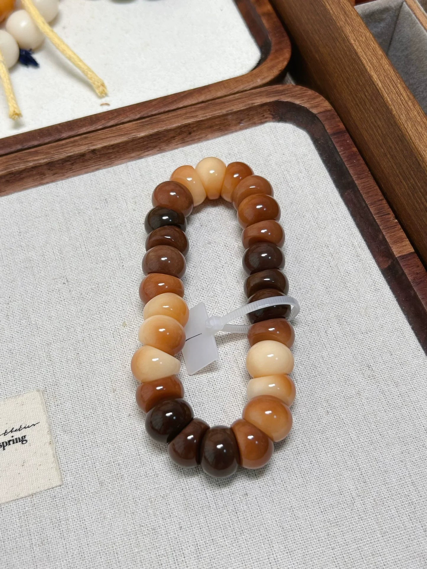 New Milky Coffee Garlic Bodhi Bracelet 14MM  (Multiple Colors Available)