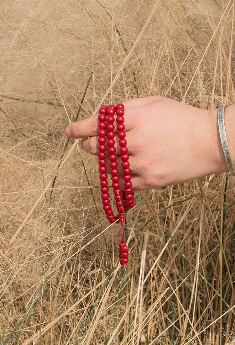 Buddha3bodhi 8mm Red Agate Bracelet 108 Bead Mala Prayer Beads