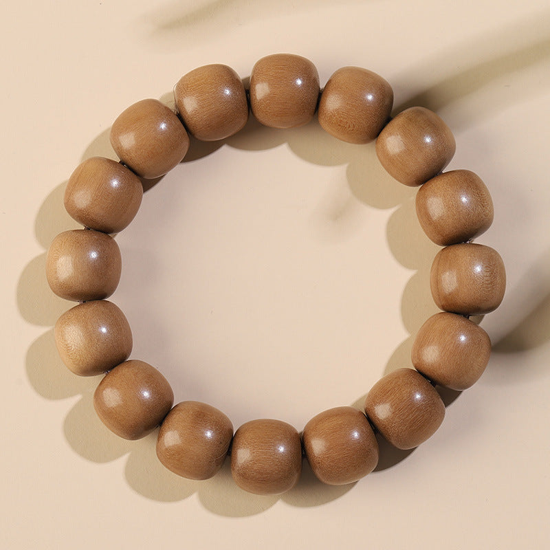 Indian Old Mountain Sandalwood Sinking-Grade Barrel Bead Bracelet