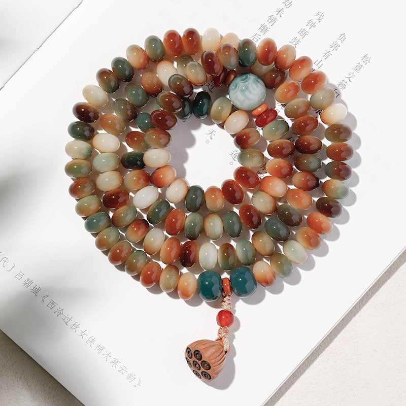 Fresh & Serene 108 Bodhi Mala Bead Bracelet with Boxwood Lotus Pod – Multiple Minimalist Styles Available