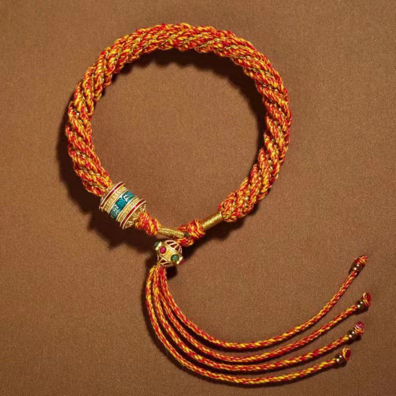 Tibetan Red String Protection Bracelet – Ben Ming Nian Luck & Blessing Cord