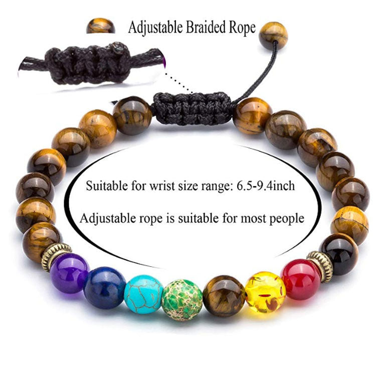 Buddha3bodhi 7 Chakra Bracelet Lapis Lazuli Tiger Eye Braided Men Bracelet