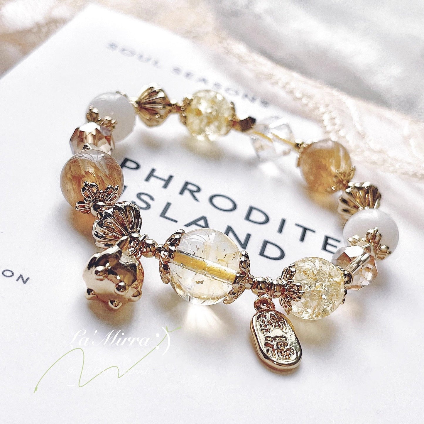DIY Aquamarine Blue Crystal White Crystal Bracelet Snowflake Starry Sky Bracelet for Women