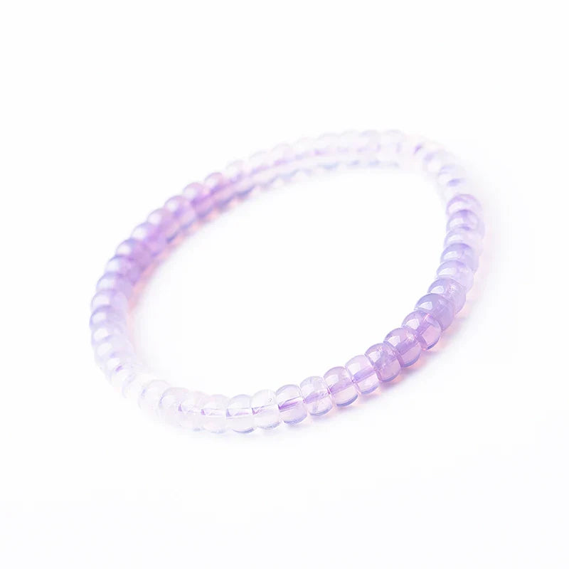 Lavender Natural High-Transparency Amethyst Straight-Cut Thin Slice Bracelet