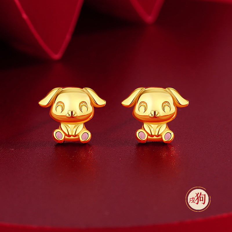 Women’s S925 Silver Chinese 12 Zodiac Earrings, Year of the Horse Lucky Jewelry