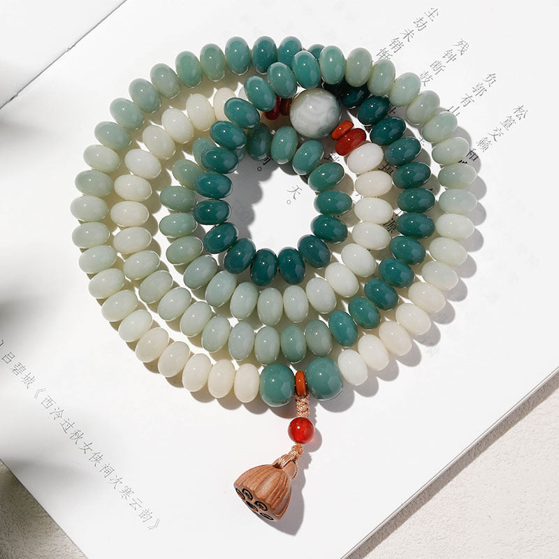 Fresh & Serene 108 Bodhi Mala Bead Bracelet with Boxwood Lotus Pod – Multiple Minimalist Styles Available