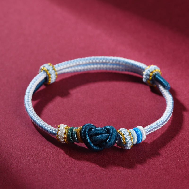 Handmade Red String Bracelet with Ignot Knot – A Good Fortune Amulet