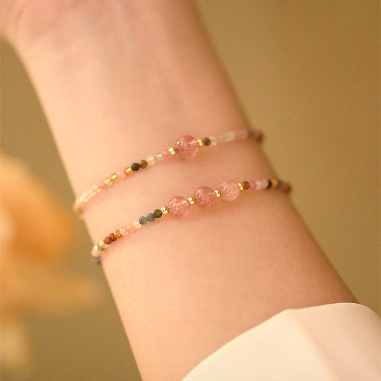 Natural Tourmaline Bracelet Women's Fine Single Ring Bracelet