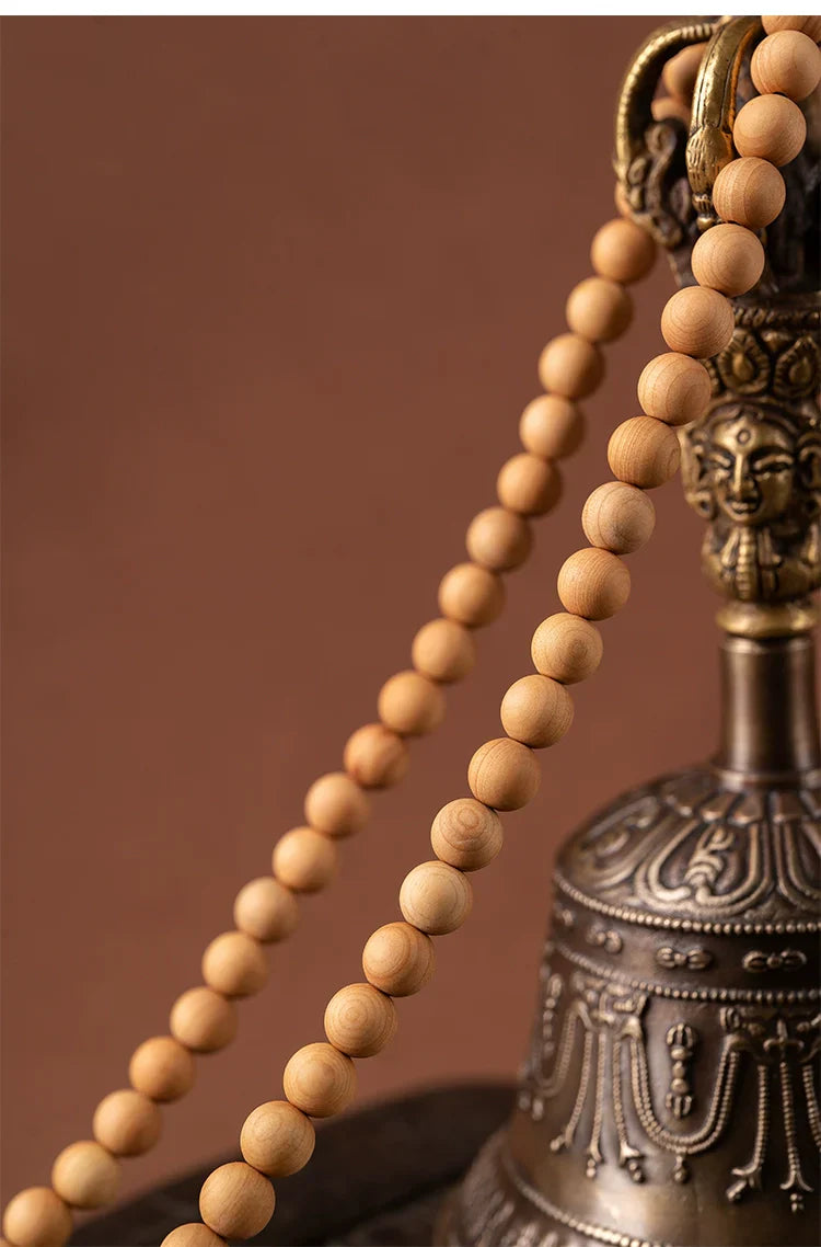 Buddha3bodhi 8mm Cliff Cypress 108 Bead Mala With Yellow Tiger Eye Prayer Beads