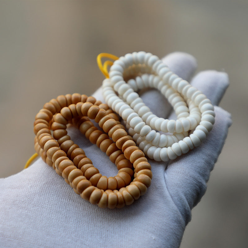 Buddha3bodhi 7mm White Jade Bodhi Garlic Clove 108 Mala Bracelet