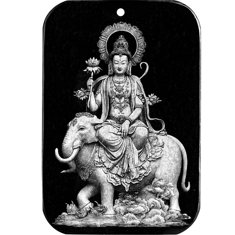 Natural Aged Black Jadeite Pendant – Eight Guardian Birth Buddhas Zodiac Statue, Unisex, Customizable Design
