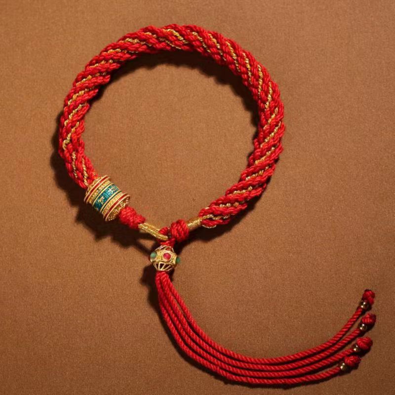 Tibetan Red String Protection Bracelet – Ben Ming Nian Luck & Blessing Cord
