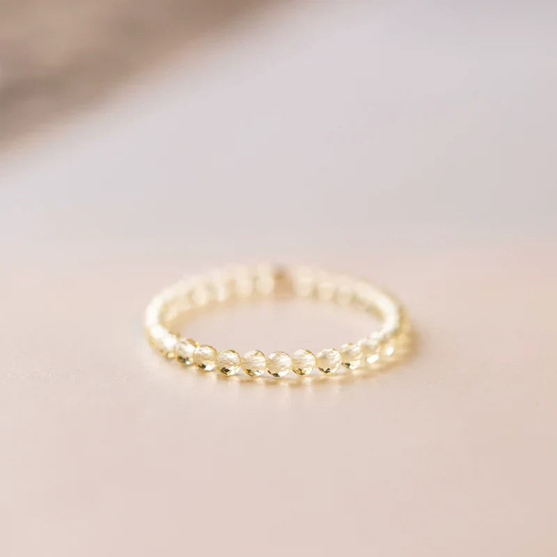 Buddha3bodhi Ultra-fine 2mm Yellow Crystal Ring