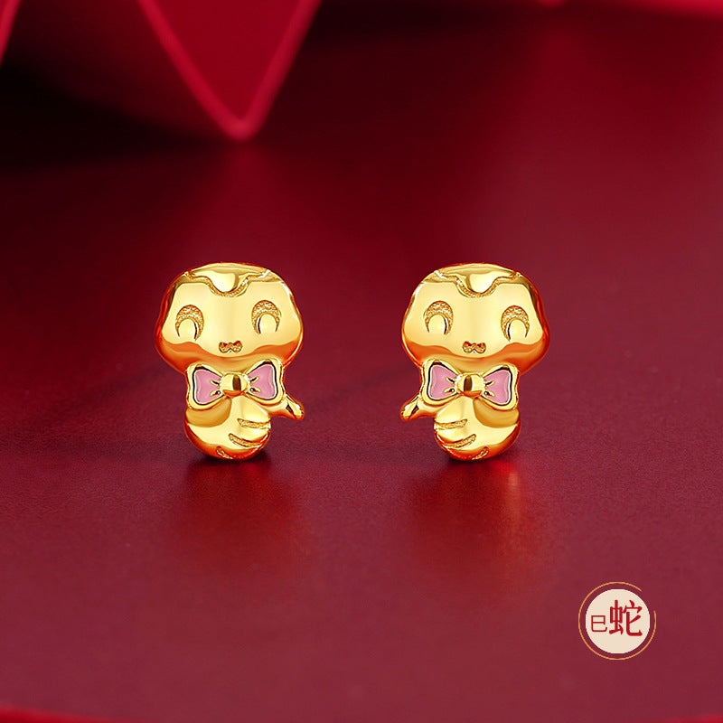 Women’s S925 Silver Chinese 12 Zodiac Earrings, Year of the Horse Lucky Jewelry