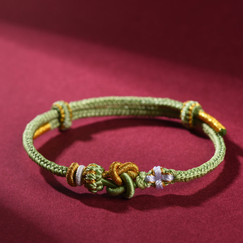 Handmade Red String Bracelet with Double Heart Knot – Couples Blessing Charm