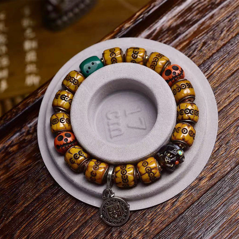 Tibetan Hand-Carved Yak Bone Bracelet – Unique Spiritual Tibetan-Style Bracelet