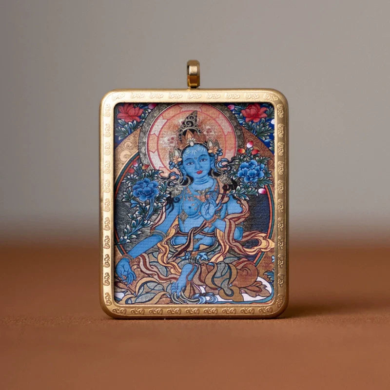 Tibetan Thangka  Amulet Talisman Pendant Necklace (35mm*45mm)