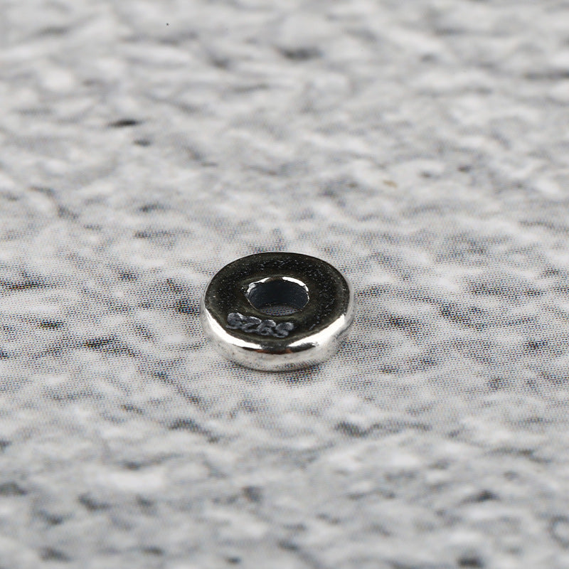 S925 Silver, Plain Glossy Tibetan Straight Cut Separator Gasket Bead Separator DIY Accessories