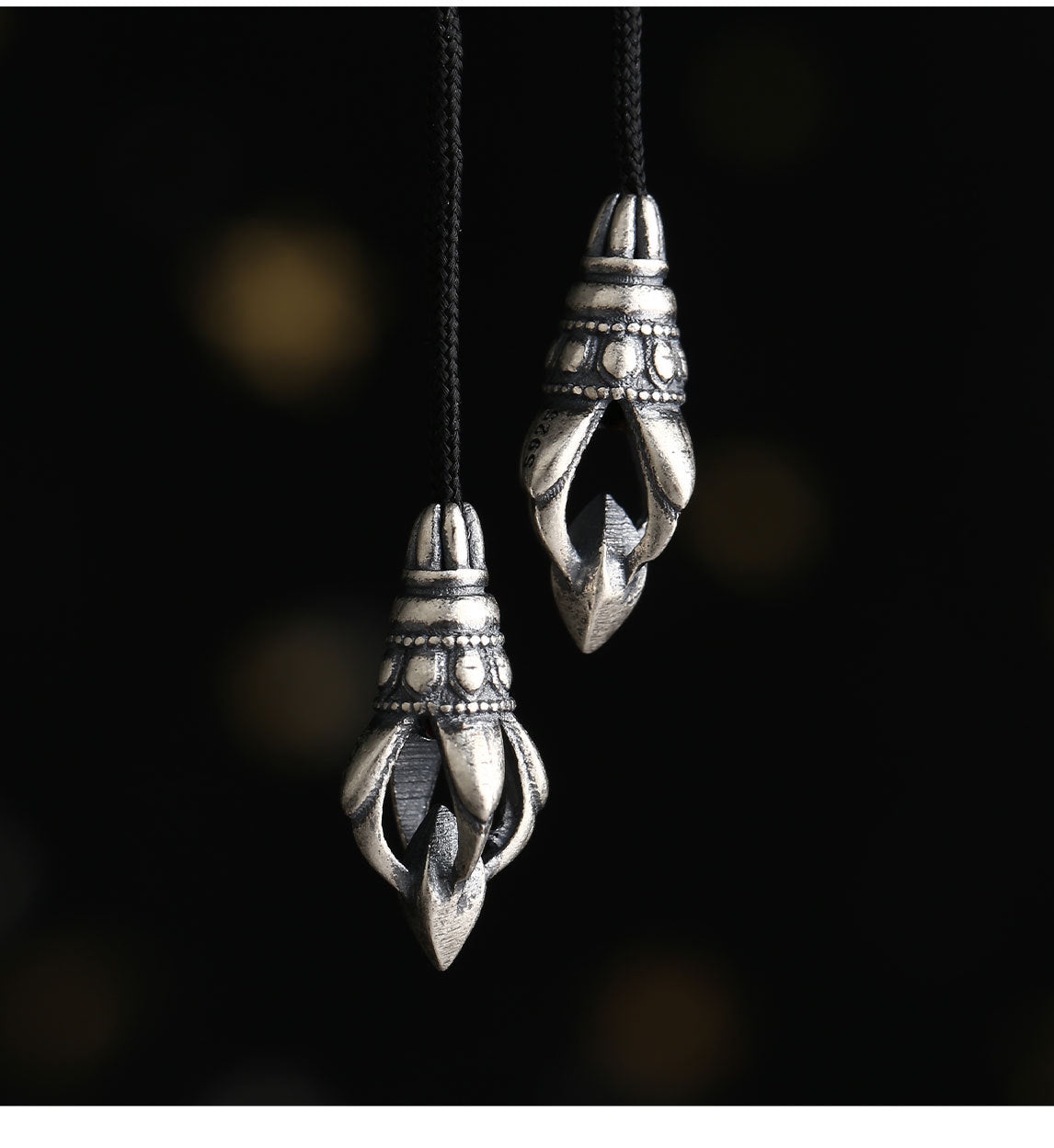 S925 Silver, Vajra Pestle, Tibetan Bracelet Jewelry, Disciple Bead Accessories, Rope End Pendant DIY Accessories