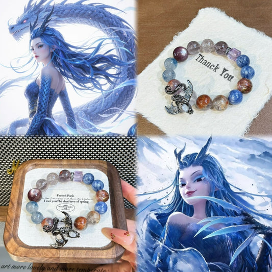 Nezha Series Bracelet –  Amethyst Phantom Kyanite Lepidolite K2 Crystal Bracelet for Women