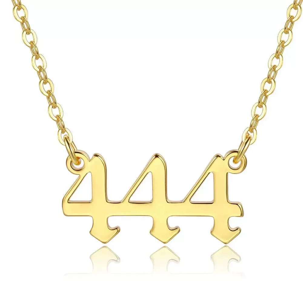 Angel Number Zircon Gold-Plated Necklace – Handmade & Radiantly Divine