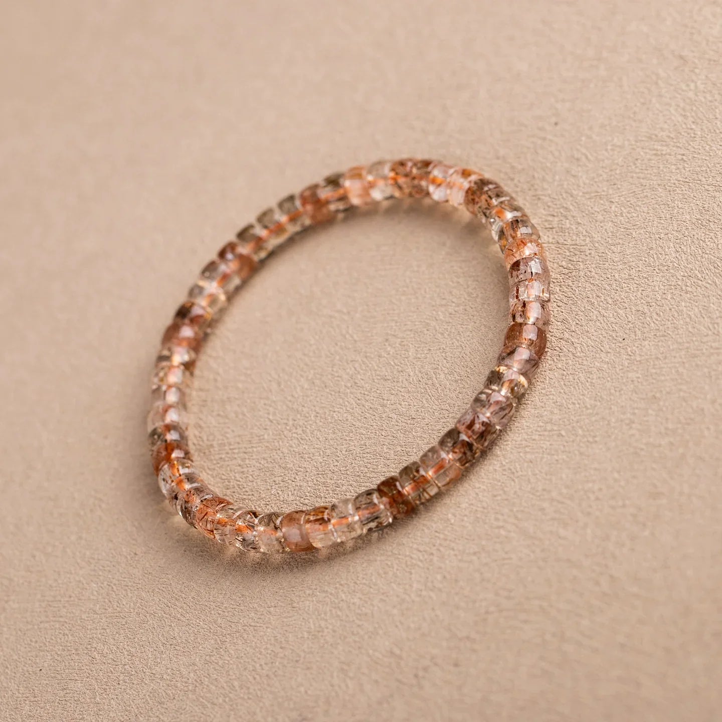 Natural Black Gold Super Seven Quartz Straight-Cut Thin Slice Bracelet