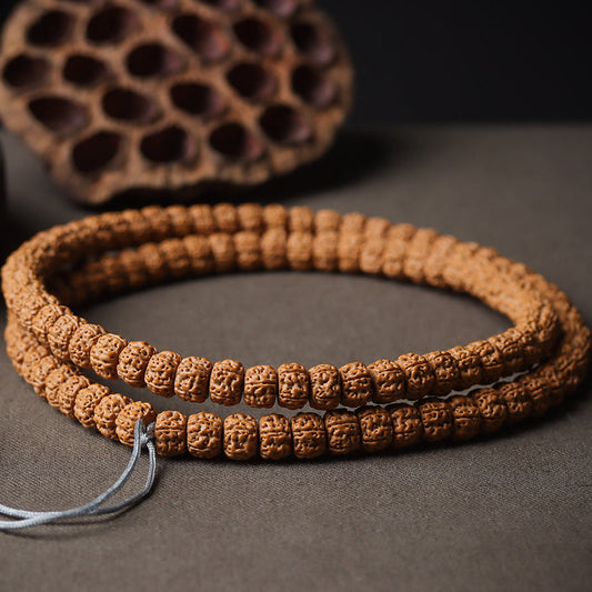 Tibetan Style Little Rudraksha 108 Mala Beads Bracelet