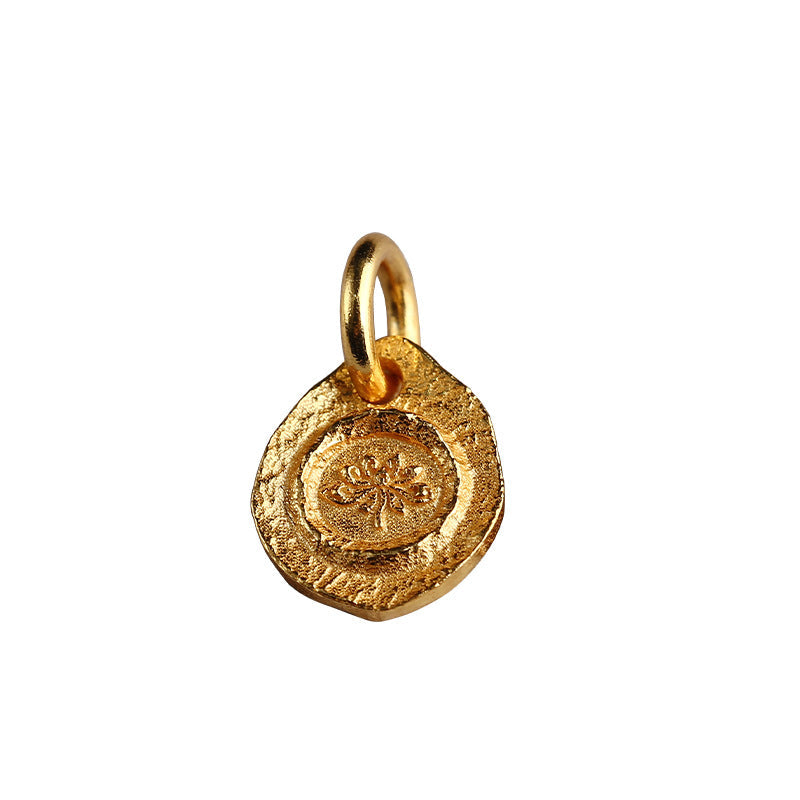 S925 Silver-plated Lotus Small Tag DIY Pendant Accessories