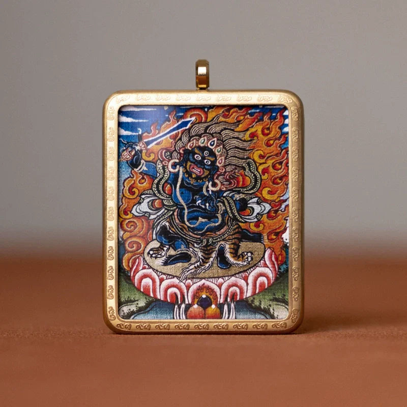 Tibetan Thangka  Amulet Talisman Pendant Necklace (35mm*45mm)