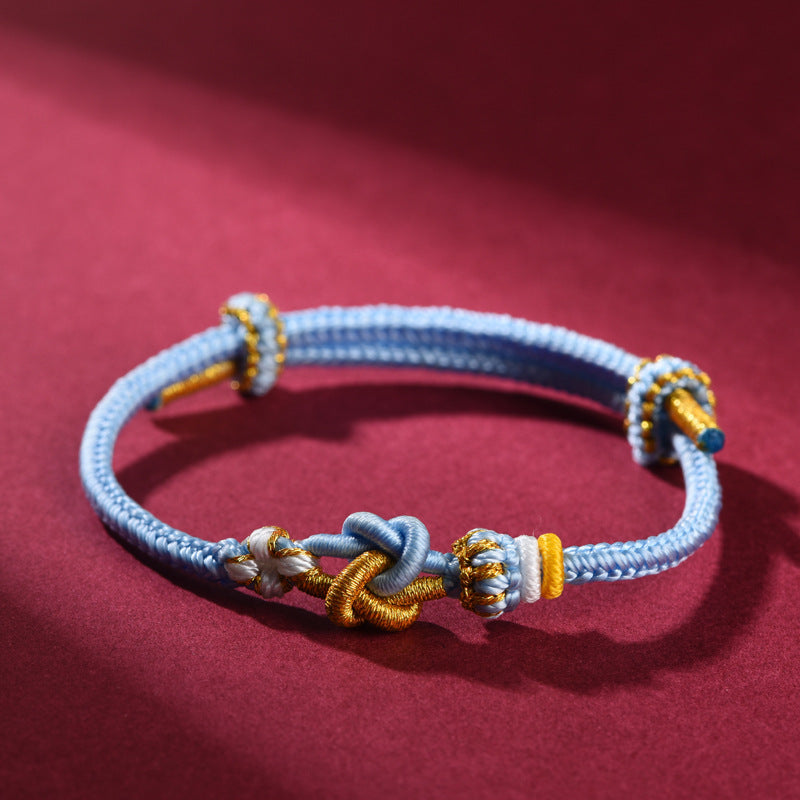 Handmade Red String Bracelet with Double Heart Knot – Couples Blessing Charm