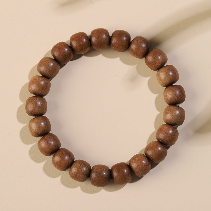 Indian Old Mountain Sandalwood Sinking-Grade Barrel Bead Bracelet