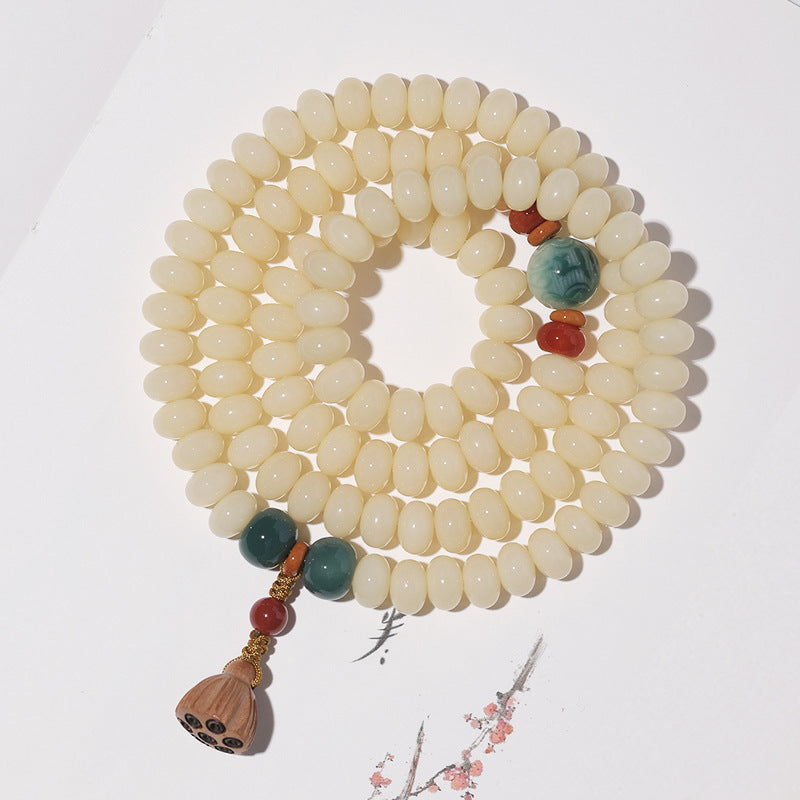 Fresh & Serene 108 Bodhi Mala Bead Bracelet with Boxwood Lotus Pod – Multiple Minimalist Styles Available