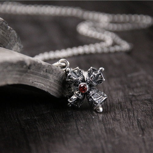 Sterling Silver Vintage Vajra Pendant for Men & Women