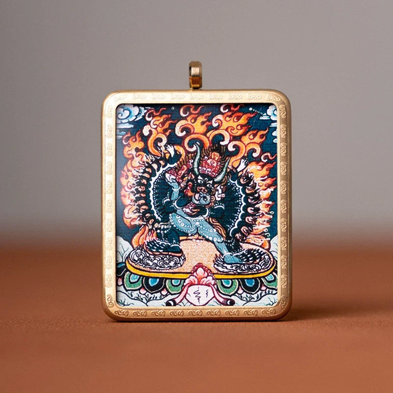 Tibetan Thangka  Amulet Talisman Pendant Necklace (35mm*45mm)