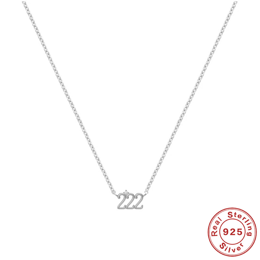S925 Sterling Silver Angel Number Necklace Zirconia Pendant Dainty Necklace