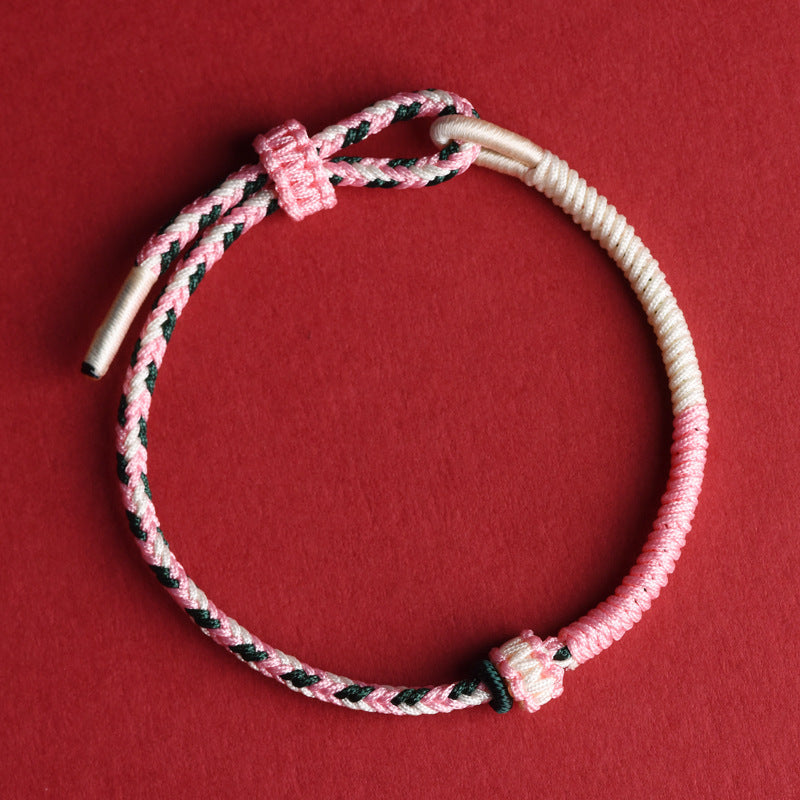 Year of the Fire Horse 2026 Twelve Flower God Handmade Red String Bracelet