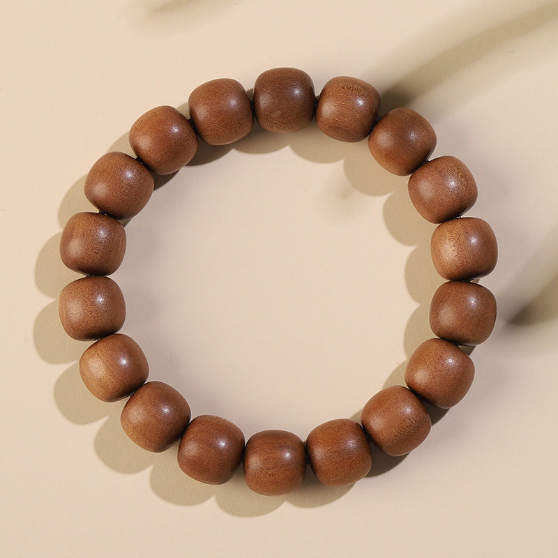 Indian Old Mountain Sandalwood Sinking-Grade Barrel Bead Bracelet