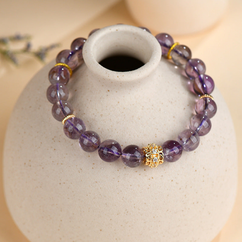 Natural Amethyst Single Circle Bracelet New Original Purple Crystal Bracelet for Women