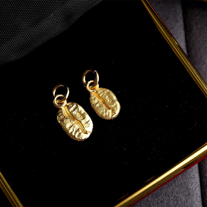S925 Silver, Coffee Bean Gold Bean Silver Gold Plated DIY Jewelry Accessories