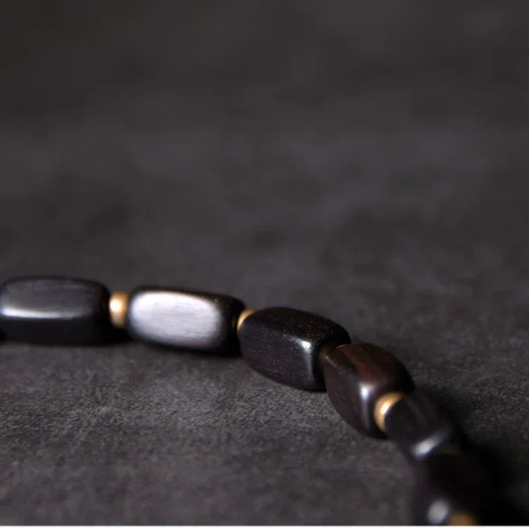 Double-Layer Ebony Wood Bracelet for Protection, Strength & Wisdom