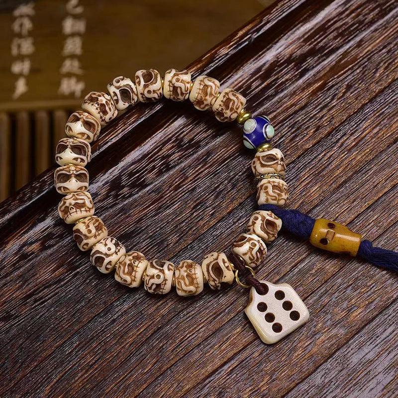 Tibet Bone Bracelet Double-sided Engraved Dapeng Bird Men's Bracelet
