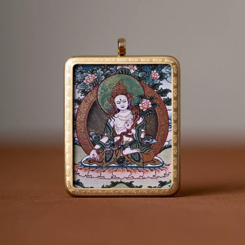 Tibetan Thangka  Amulet Talisman Pendant Necklace (35mm*45mm)