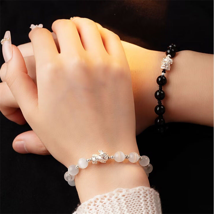 DIY Design S925 Silver Couple Pixiu Bracelet