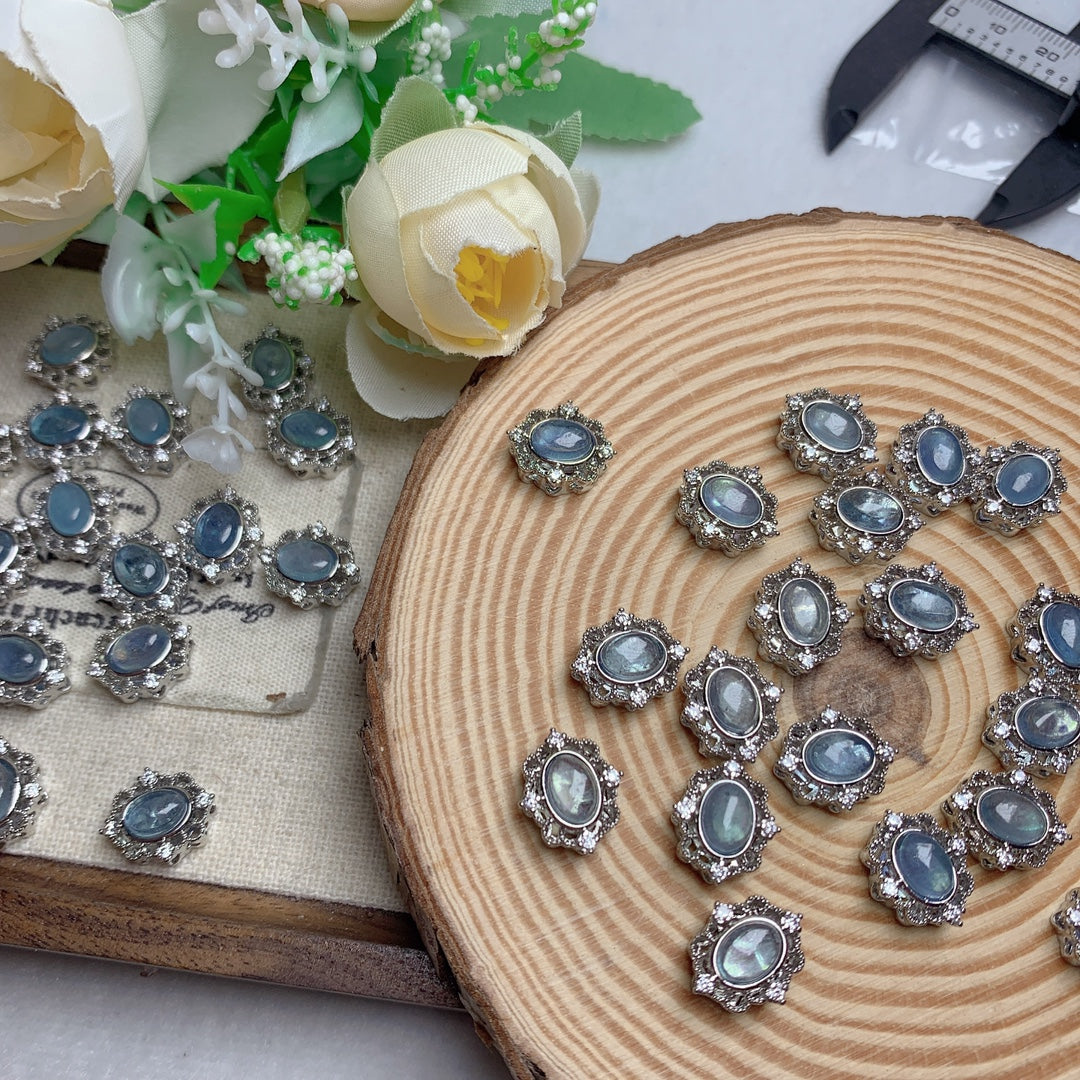 Natural Aquamarine Bead with Hole – DIY Bracelet & Pendant Jewelry Making Accessory