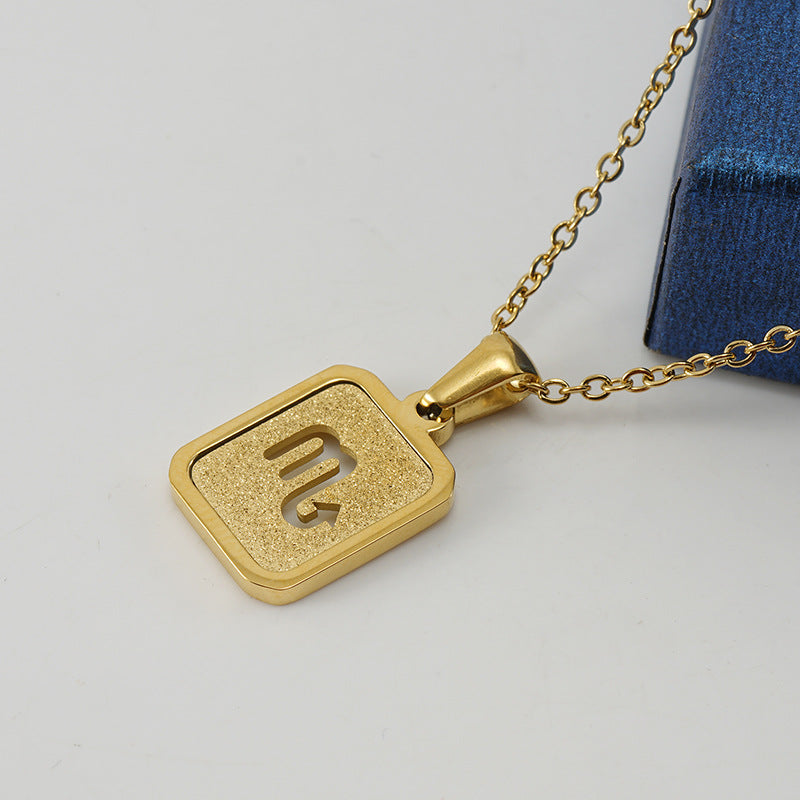 New Zodiac Sign Necklace – 12 Constellations Gold-Tone Titanium Steel Pendant