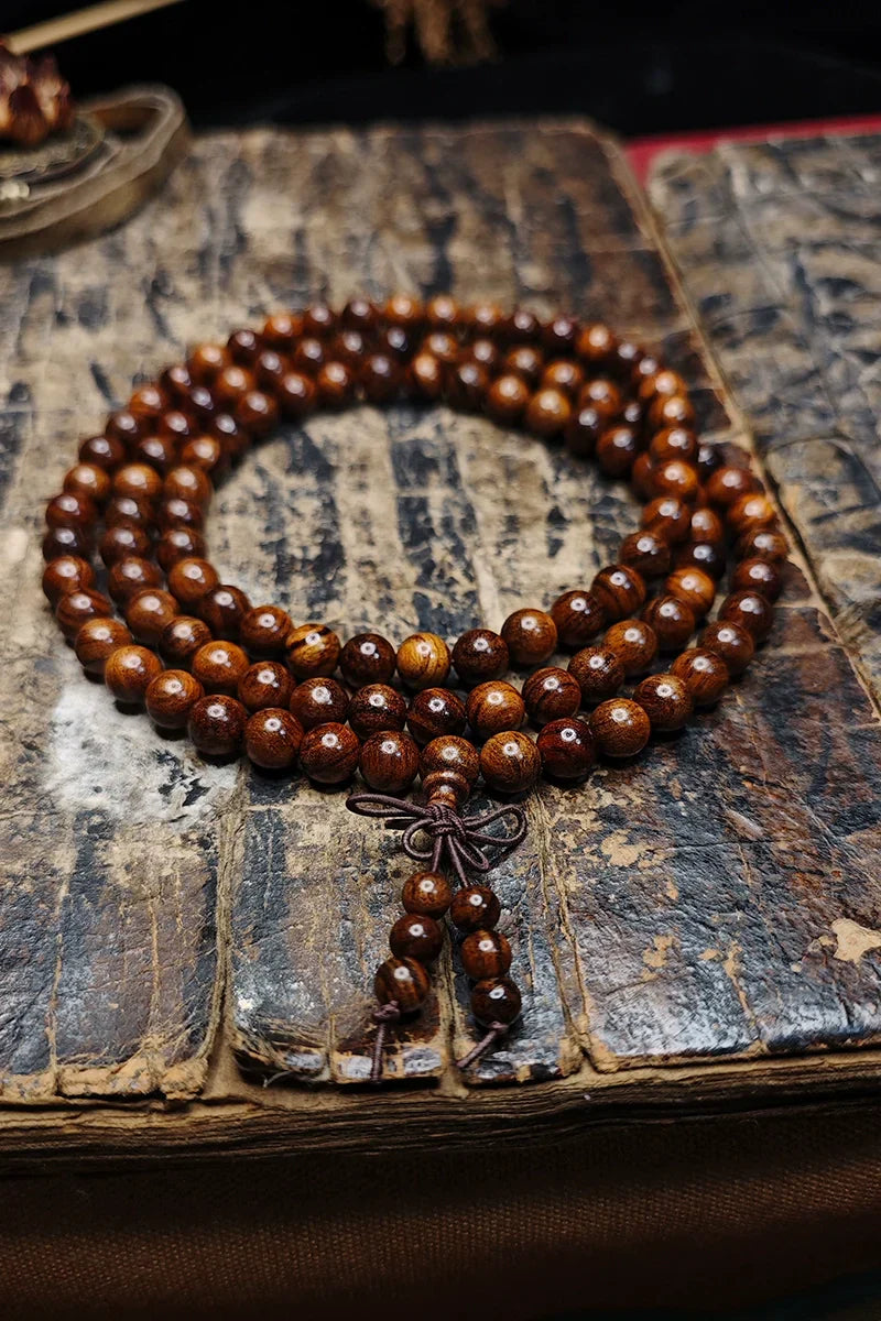 Buddha3bodhi 108 Beads of Myanmar Rosewood 108 Rosary Beads Mala Beads